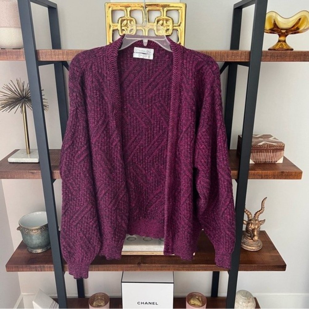 Christian Dior Vintage chunky knot cardigan sweater men’s size medium